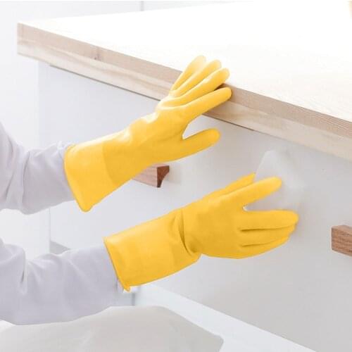 Winter Dishwashing Gloves Waterproof Rubber Leather Latex Kitchen Cleaning Washing Clothes And Dishes Housework Safety Gloves