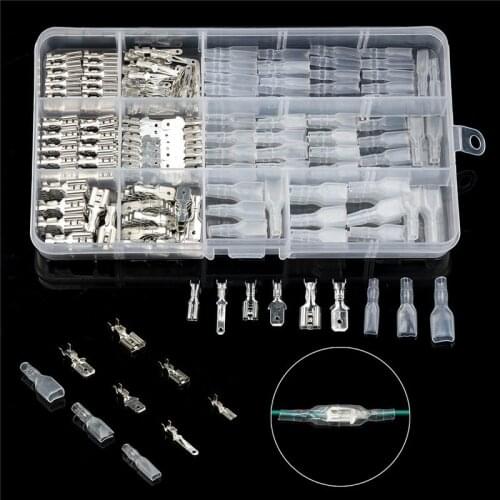 120/270pcs 2.8/4.8/6.3mm Insulated Crimp Terminals Seal Electrical Wire Connectors Crimp Terminal Connector Assortment Kit
