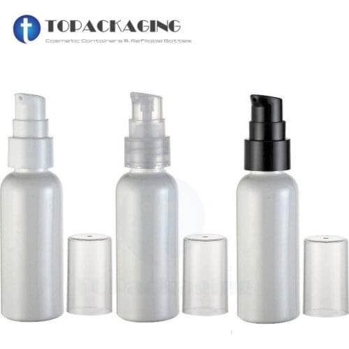 30PCS*30ML Spirial Lotion Pump Bottle Empty Cosmetic Container White Plastic Sample Shower Gel Shampoo Lotion Refillable Bottle