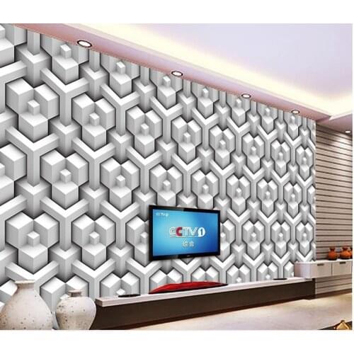 3D stereoscopic TV backdrop checkered texture 3d mural paintings Home Decoration