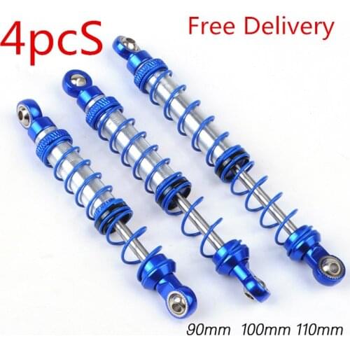 4PCS Oil Adjustable 90mm 100mm Metal Shock Absorber for 1/10 RC Rock Crawler Truck Axial SCX10 RC4WD D90