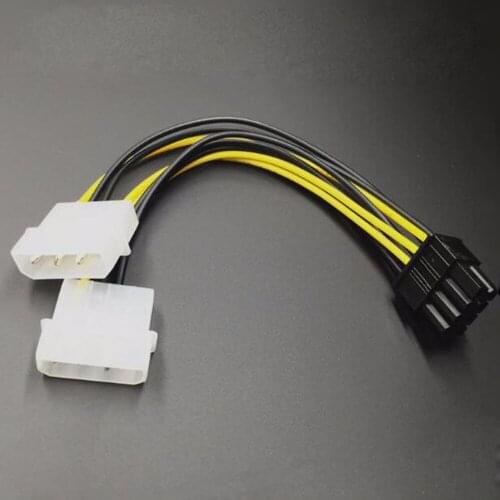 5pcs Dual Big 4pin to 8pin Graphics card Power cable 4P to 8P graphics card cord