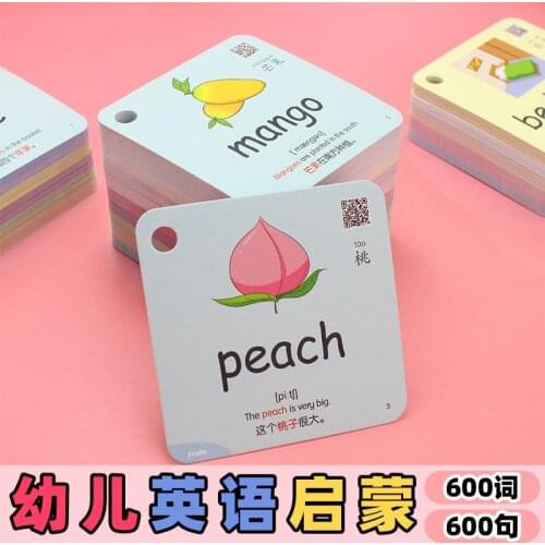 600 Words 20 Categories Cognition Learning Card Animal Shape Color Montessori Educational Chinese English Flash Cards For Kids