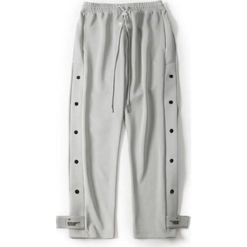 Mens Casual Sweatpants New Straight Male Button Elastic Waist Loose Joggers Pants HipHop Trousers Boys Jogger Men Bottoms