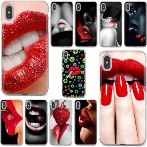 For Samsung Galaxy A10 A30 A40 A50 A60 A70 a12 a31 a41 a51 a71 a20e a21s M30 Red Sexy Lips Luxury Korea Monroe Soft TPU Cover