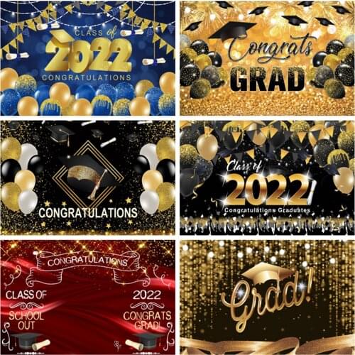 Congratulation Graduation Graduate Children Back To School Balloon Glitter Photographic Background Vinyl Photography Backdrop