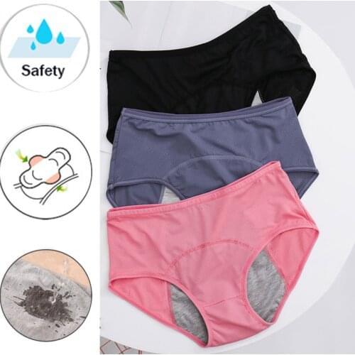 Menstrual Panties Underwear Women Leak Proof Period Panties High Wais Panties Bragas Menstruales Absorbentes Plus Size Lingerie