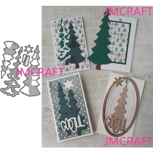 JMCRAFT Beautiful Christmas Tree Metal Cutting Dies DIY Scrapbook Handmade Paper Craft Metal Steel Haapy Christmas Template Dies