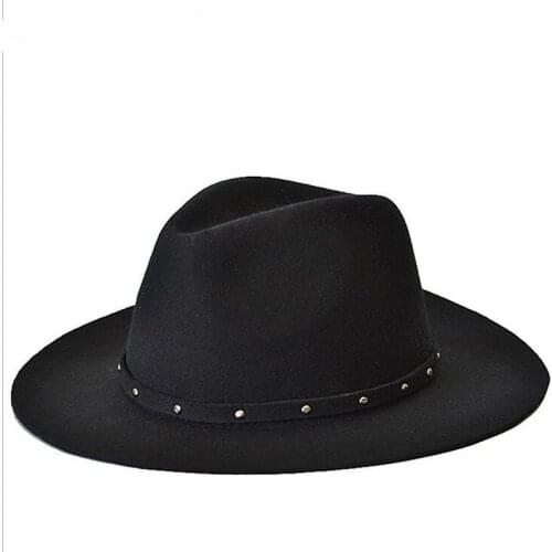 2017 New Fashionable Women 100% Wool Black Burgundy Red Fedora Hat With For Ladies Belt Accessories Mens Jazz Cap Panaman hat