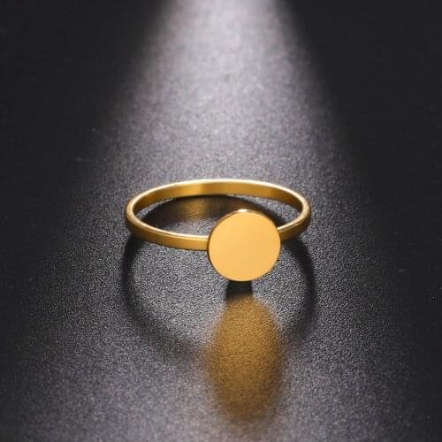 Skyrim New Fashion Full Moon Rings for Women Stainless Steel Wedding Party Casual Round Ring Jewelry Gift for Lover Wholesale