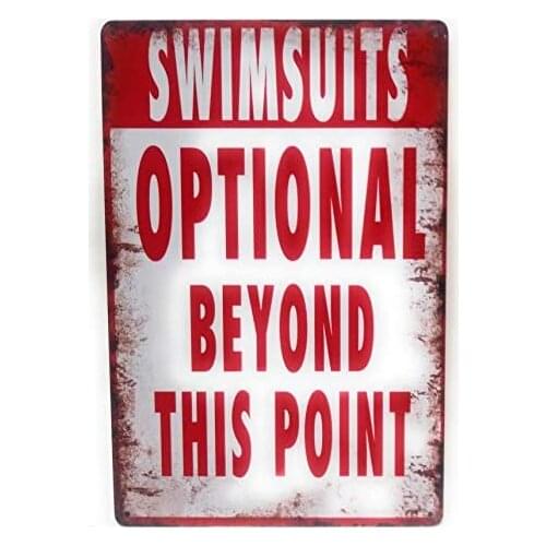 Metal Sign Swimming Pool Funny Clothing Letter Art Poster Cafe Bistro Interior Wall Decoration Art Retro Metal Sign 8X12 Inches