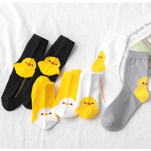 Animal print duck cute socks cartoon calcetines harajuku kawaii women skarpetki kobieta skarpety mujer meias calcetas funny sock