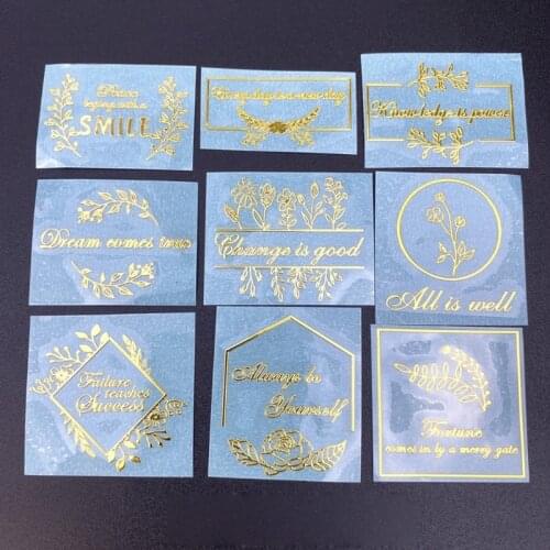 Flower Series Wishes Stickers Epoxy Leaves Metal Stickers English Alphabet Copper Stickers for DIY Crafts Home Decor