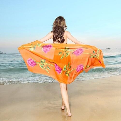 180x100cm Pareo Scarf Women Beach Sarongs Beach Cover Up Summer Chiffon Scarves Geometrical Design Plus Size