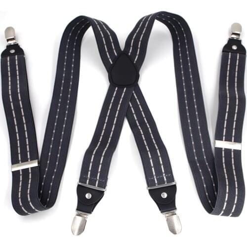 JIERKU Suspenders Mans Braces 4 Clips Suspensorio Trousers Strap Adjustable Outdoor Suspenders Fathers Gfit