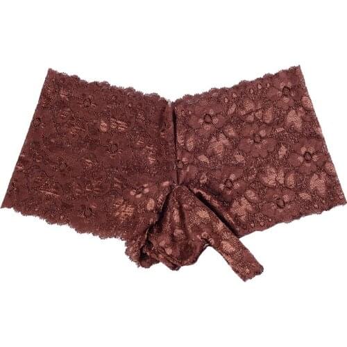 Sexy Lace Mens Underwear with A Set of Briefs Men Double Jj Stockings Boxers Exotic Pants Lace Thong Enhance Pouch