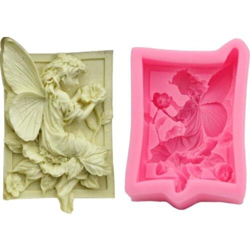 Flower Fairy Silicone Mold Fondant Candle Resin Aroma Stone Ornaments Soap Mold Pastry Cup Cake Decorating Kitchen Accessories