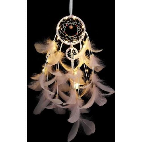 Pink LED Lights Feather Leds Light Indoor Holiday Girl Wedding Wall Decors Round Beads Warm White for Friend Gift Fashion Luces