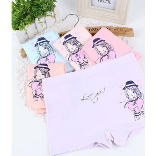New girl underwear large size childrens underwear female boxer pants 9-15 years old cotton boxer briefs wholesale