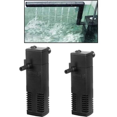 Internal 3-in-1 Aquarium Filter Adjustable Turtle Tank Built-in Filter Pump with Filter Sponges Simple Operation Clean