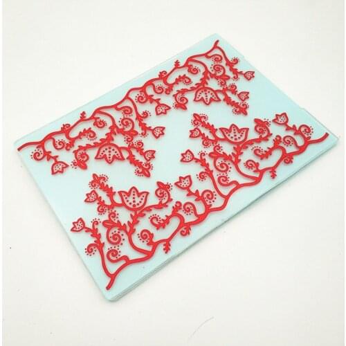 10.5x14.5cm Red vines Embossing folders Plastic bump Scrapbooking DIY Template Fondant indentation Cake Photo Album Card Make