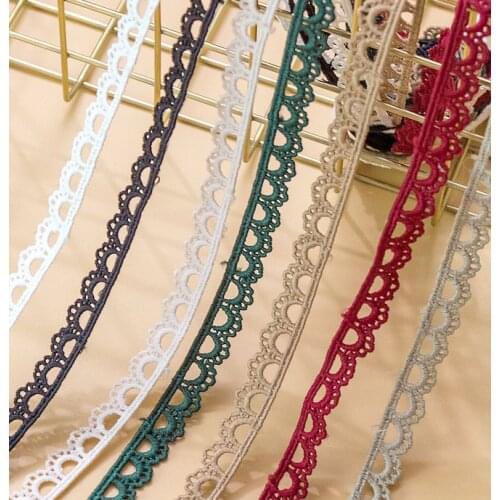 3 Yards Quality White Black Burgundy Cute Curtain Lace Trim Fabric Water Soluble Milk Silk Lace Trim DIY Garment Accessories 1cm