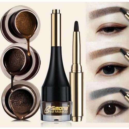 4 Colors Eyebrow Cream Enhancers Long-lasting Waterproof Air Cushion Dye Eye Brows Gel Brown Tinted With Brush Liquid Eyebrows