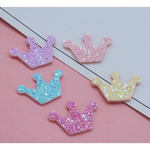 40pcs/lot 2.5cm Glitter Star and Heart Padded Appliques For Baby Clip Accessories DIY Kid patches and Cake Insert Cards