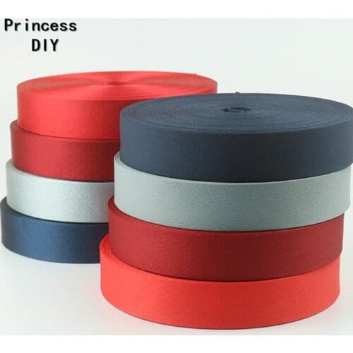 5M 10 25 50mm Solid Layering Cotton Tape Shiny Matt Silk Satin Fabric Ribbon Trim DIY Hair Bow Tie Collar Hand Craft Materia