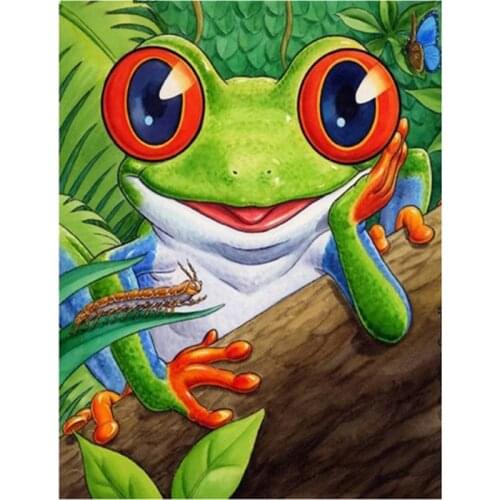 5D Diy Diamond Painting Rhinestones Cross Stitch The Frog Prince Round Diamond Mosaic Diamond Embroidery Kits Animal Home Decor