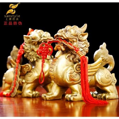 Large copper ornaments brave opening Picchu Lucky town house feng shui ornaments crafts opening gifts 9996