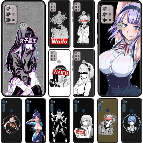 Black Case For Moto G9 G8 Play Power Lite One Fusion E6s G30 Edge G Stylus Caso TPU Fundas Coque Soft Bumper Waifu Sugoi Anime