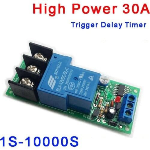 DC 12V 24V High Power 30A Trigger Delay Timer Switch Turn ON/Off Time Relay Board