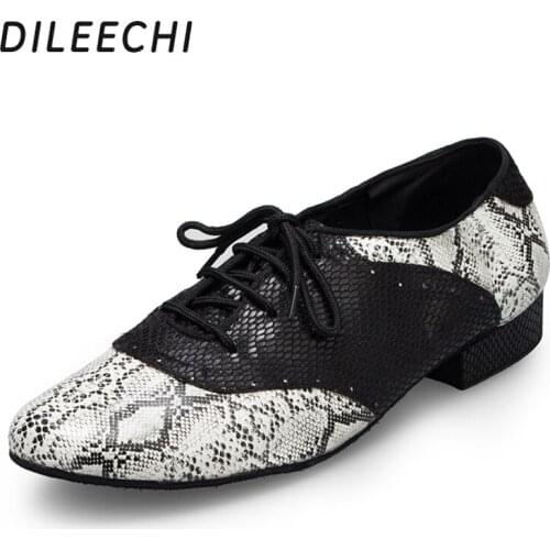 DILEECHI Modern dance shoes male serpentine pattern isointernational dance shoes Patry Ballroom dancing shoes
