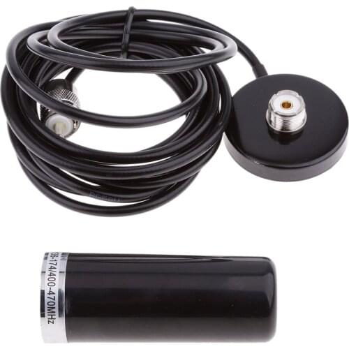 Dual Band Antenna+Magnetic Mount Base+ Cable for Car Vehicle Mobile Radio