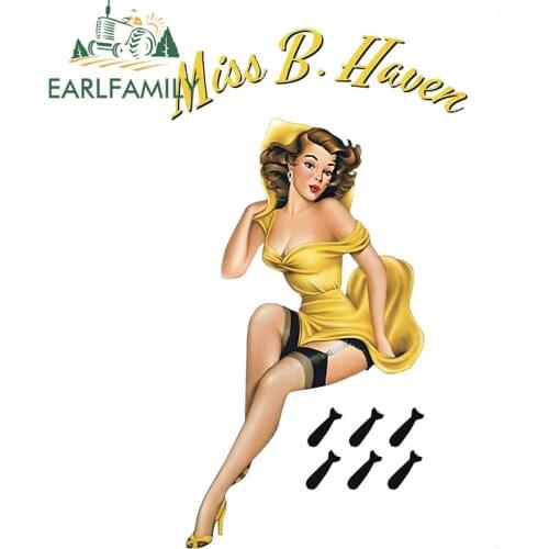 EARLFAMILY 13cm X 8.6cm Car Styling Sexy Pinup Girl WWII Style Nose Art! Decal JDM Car Bumper Windows Car Stickers