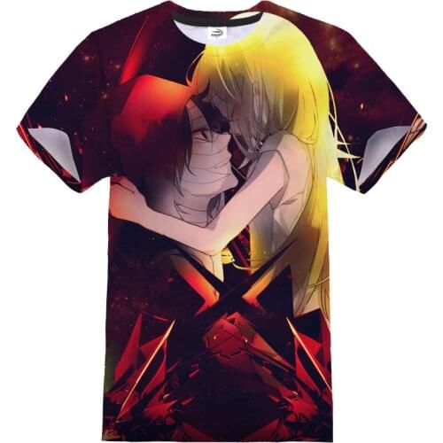 Harajuku Hip Hop Tshirt Angels of Death 3D Print Streetwear Men Women Fashion T-shirt Satsuriku No Tenshi Cosplay T Shirt Unisex