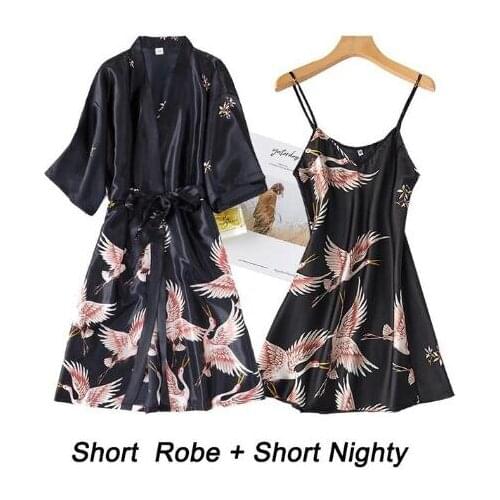 Women Rayon 2PCS Robe Set Bride Bridesmaid Wedding Robe Gown Lace Sexy Kimono Bathrobe Night Dress Casual Nightgown Sleepwear