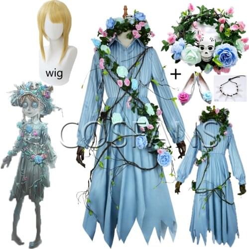 Game Identity V Cosplay costumes Gardener Survivor Emma Woods Cosplay Costume Ghost Girl Skin Uniforms Suits Full set and wig
