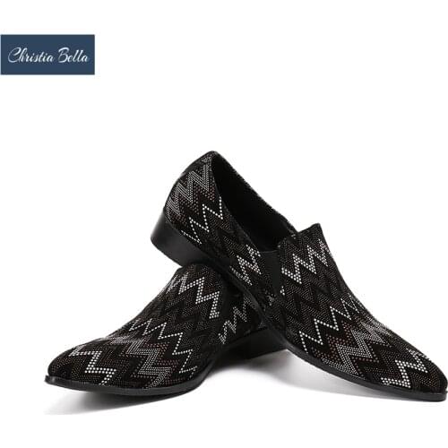 Christia Bella Italian Suede Leather Men Shoes Pointed Toe Party Dress Shoes Business Office Casual Leather Shoes Male Footwear