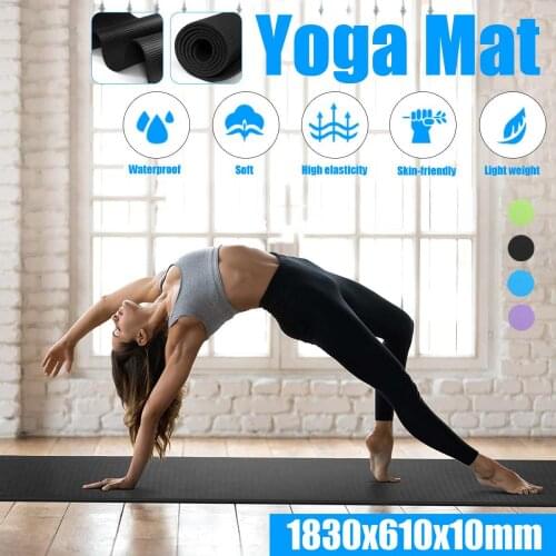 183x61cm Yoga Mat Anti-skid Sports Fitness Mat 10MM Thick Comfort yoga matt for Exercise, Yoga, and Pilates Gymnastics mat