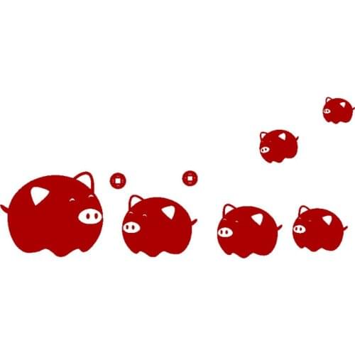 Cartoons Red piggy Wall Sticker for Living room Glass window decoration home art Decals wallpaper Cute pig decoration stickers