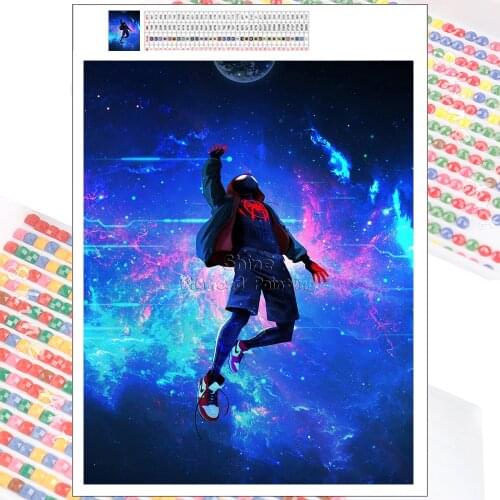 Marvel 5D Diamond Painting Cartoon Spiderman Parallel Universe New Arrivals Set Art DIY Full Drill Mosaic Home Wall Decoration