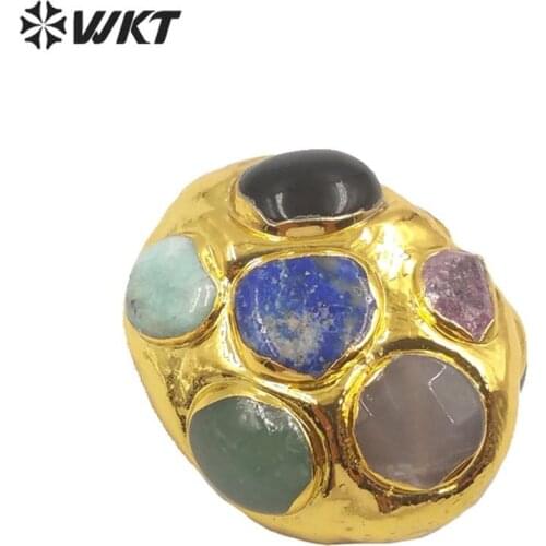 JFE48 New beads women fashion gold dipped natural Crushed stone beads jewelry findings for neckalce design stone loose beads