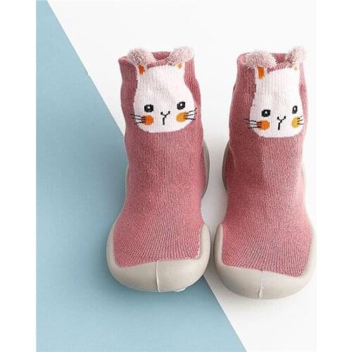 Cartoon Animals Baby Toddler Shoes Cute Fox Tiger Print Indoor Shoes Soft Bottom Floor Shoes Animal Style Non-slip Kids Socks