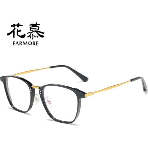 B Titanium Glasses Frame Retro High-Density Plate Plain Glasses Womens round Face Womens Korean-Style Trendy Glasses Frame
