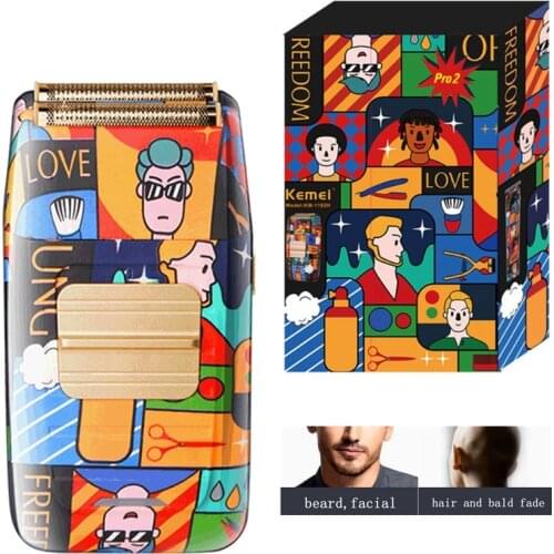 Original kemei powerful rechargeable hair shaver electric bald head shaving machine for men beard electric razor finishing fade