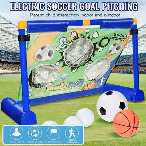 OUTFUN Kids Electric Soccer Goal Net Set With Pump Basketball Indoor Toy Mini Soccer Game Sport Gifts Kid Play Toys 2021