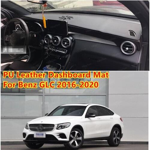 For Mercedes Benz GLC Class 2016-2020 PU Leather Anti-Slip Mat Sunshade Dashmat Protect Carpet Dashboard Cover Pad Accessories