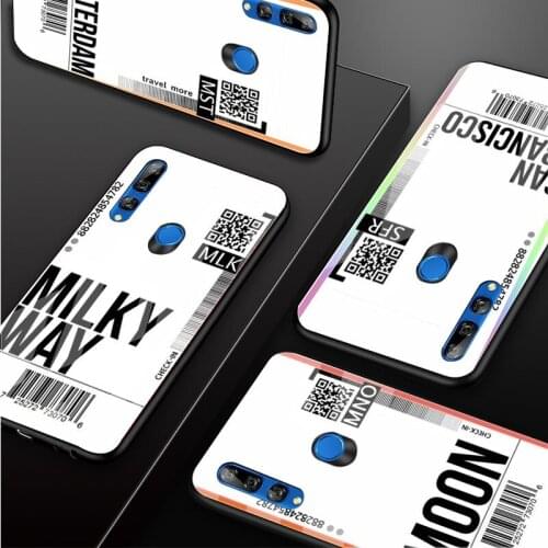 Travel Label Country Tempered Glass Phone Case For Huawei honor 8X 9 10i 20i 20Lite 20Pro 30 Pro Cover Shell